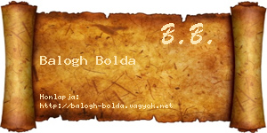 Balogh Bolda névjegykártya